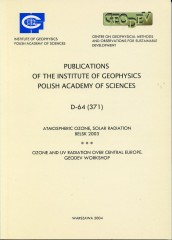 Atmospheric Ozone, Solar Radiation, Belsk 2003. *** Ozone and UV Radiation over Central Europe. GEODEV Workshop