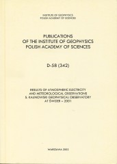 Results of Atmospheric Electricity and Meteorological Observations, S. Kalinowski Geophysical Observatory at Świder - 2001