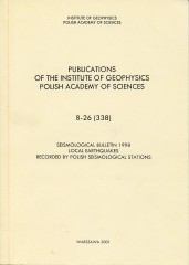 Seismological Bulletin 1998. Local Earthquakes Recorded by the Polish Seismological Stations